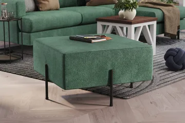 Menard Compact Sittpuff 70 cm Kvadratisk - Grön - Möbler - Fåtölj & stolar - Pall & puff - Sittpuff