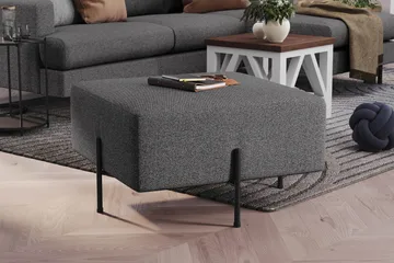 Menard Compact Sittpuff 70 cm Kvadratisk - Mörkgrå - Möbler - Fåtölj & stolar - Pall & puff - Sittpuff