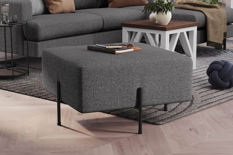 Menard Compact Sittpuff 70 cm Kvadratisk - Mörkgrå - Möbler - Fåtölj & stolar - Pall & puff - Sittpuff