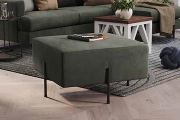 Menard Compact Sittpuff 70 cm Kvadratisk - Mörkgrön - Möbler - Fåtölj & stolar - Pall & puff - Sittpuff