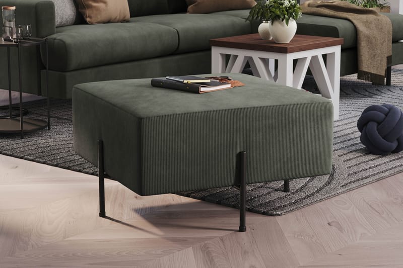 Menard Compact Sittpuff 70 cm Kvadratisk - Mörkgrön - Möbler - Fåtölj & stolar - Pall & puff - Sittpuff