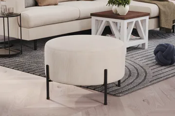 Menard Compact Sittpuff Rund 60 cm - Beige - Möbler - Fåtölj & stolar - Pall & puff - Sittpuff
