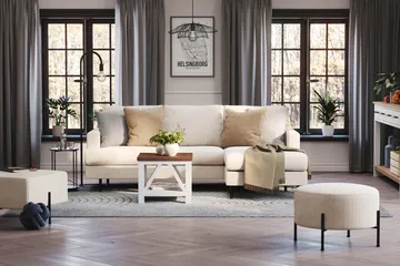 Menard Compact Sittpuff Rund 60 cm - Beige - Möbler - Fåtölj & stolar - Pall & puff - Sittpuff