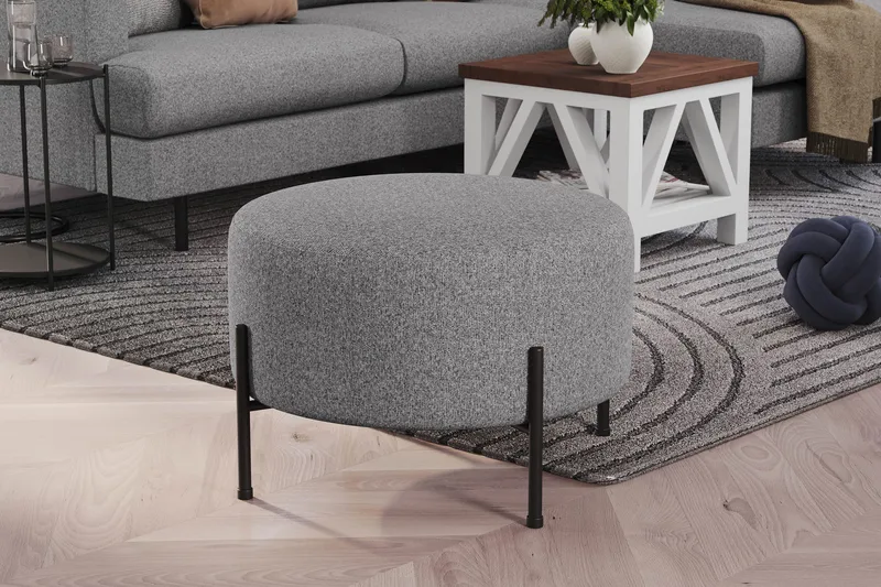 Menard Compact Sittpuff Rund 60 cm - Grå - Möbler - Fåtölj & stolar - Pall & puff - Sittpuff