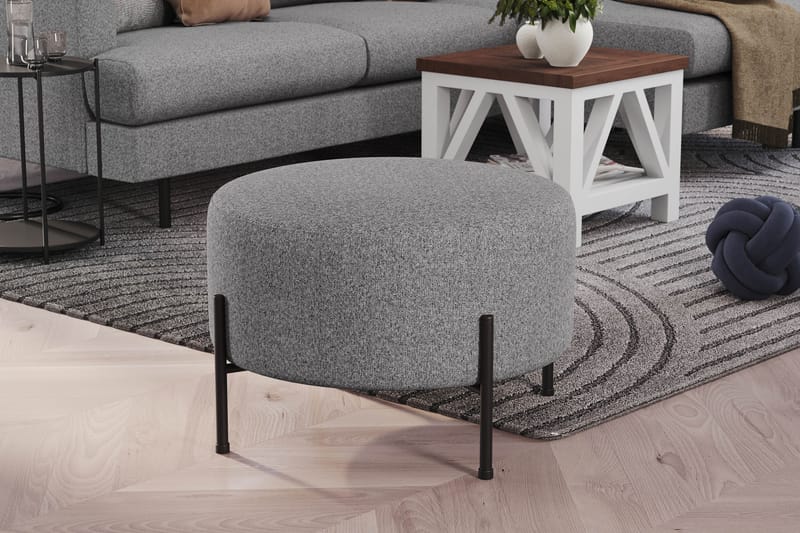 Menard Compact Sittpuff Rund 60 cm - Grå - Möbler - Fåtölj & stolar - Pall & puff - Sittpuff