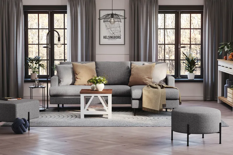 Menard Compact Sittpuff Rund 60 cm - Mörkgrå - Möbler - Fåtölj & stolar - Pall & puff - Sittpuff