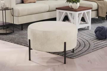 Menard Compact Sittpuff Rund 60 cm - Vit - Möbler - Fåtölj & stolar - Pall & puff - Sittpuff