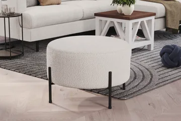 Menard Compact Sittpuff Rund 60 cm - Vit - Möbler - Fåtölj & stolar - Pall & puff - Sittpuff