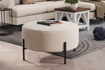 Menard Compact Sittpuff Rund 70 cm - Beige - Möbler - Fåtölj & stolar - Pall & puff - Sittpuff