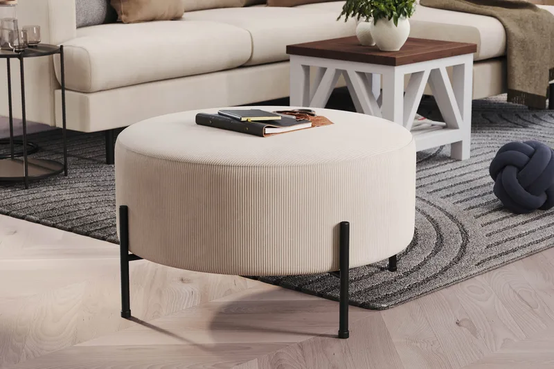 Menard Compact Sittpuff Rund 70 cm - Beige - Möbler - Fåtölj & stolar - Pall & puff - Sittpuff