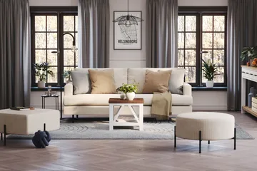 Menard Compact Sittpuff Rund 70 cm - Beige - Möbler - Fåtölj & stolar - Pall & puff - Sittpuff