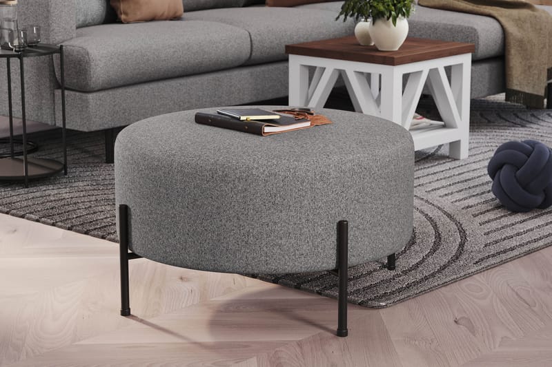 Menard Compact Sittpuff Rund 70 cm - Grå - Möbler - Fåtölj & stolar - Pall & puff - Sittpuff