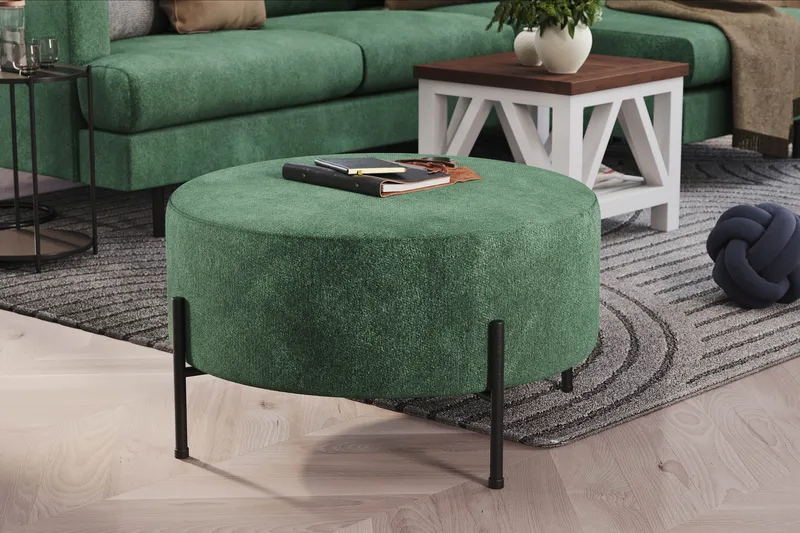 Menard Compact Sittpuff Rund 70 cm - Grön - Möbler - Fåtölj & stolar - Pall & puff - Sittpuff