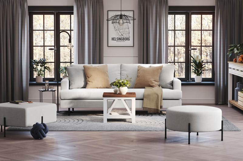 Menard Compact Sittpuff Rund 70 cm - Ljusgrå - Möbler - Fåtölj & stolar - Pall & puff - Sittpuff