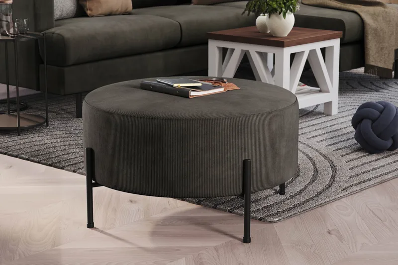 Menard Compact Sittpuff Rund 70 cm - Mörkgrå - Möbler - Fåtölj & stolar - Pall & puff - Sittpuff