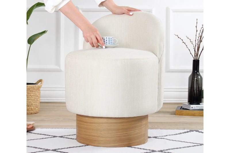 Muktan Sittpuff 47 cm - Cream - Möbler - Fåtölj & stolar - Pall & puff - Sittpuff