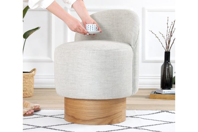 Muktan Sittpuff 47 cm - Ljusgrå - Möbler - Fåtölj & stolar - Pall & puff - Sittpuff