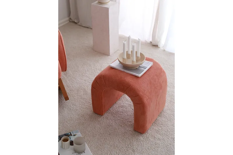 Nagar Sittpuff 51 cm - Korall - Möbler - Fåtölj & stolar - Pall & puff - Sittpuff