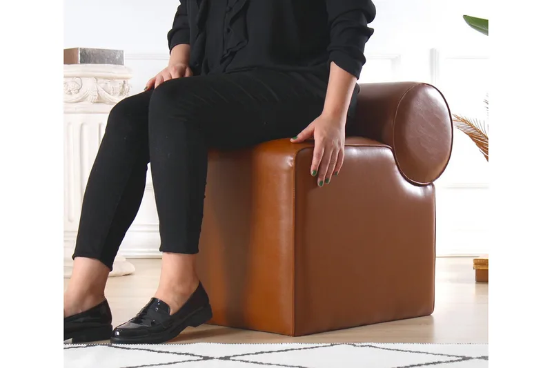 Nahar Sittpuff 45 cm - Brun - Möbler - Fåtölj & stolar - Pall & puff - Sittpuff