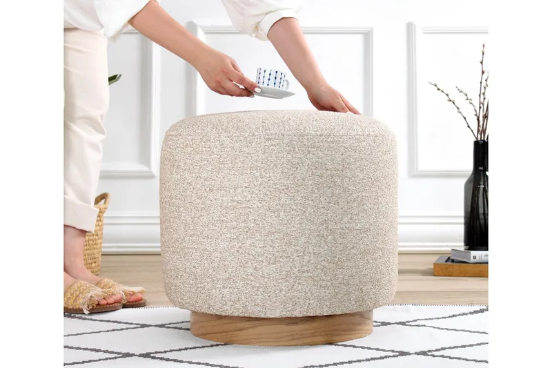 Namra Sittpuff 45 cm - Beige - Möbler - Fåtölj & stolar - Pall & puff - Sittpuff