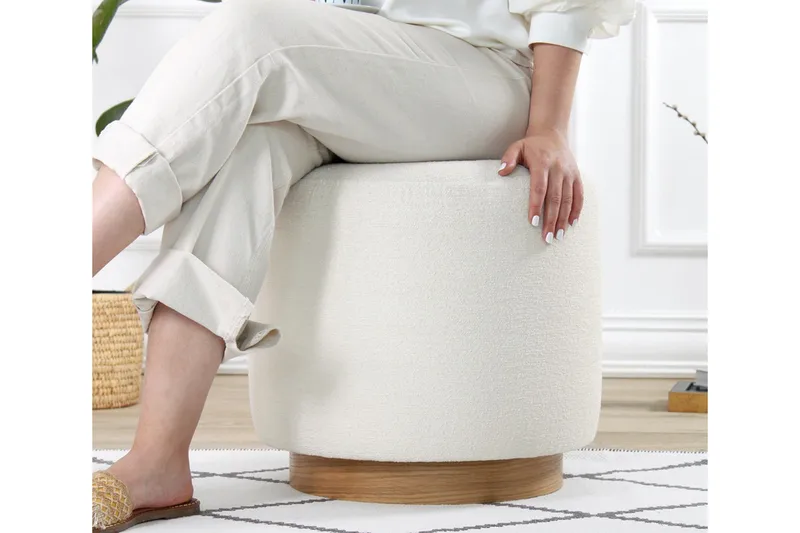 Namra Sittpuff 45 cm - Cream - Möbler - Fåtölj & stolar - Pall & puff - Sittpuff