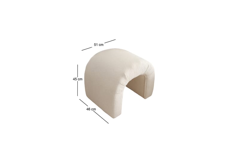 Narayran Sittpuff 51 cm - Cream - Möbler - Fåtölj & stolar - Pall & puff - Sittpuff