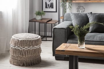 Noida Sittpuff 44 cm - Beige - Möbler - Fåtölj & stolar - Pall & puff - Sittpuff