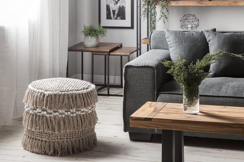 Noida Sittpuff 44 cm - Beige - Möbler - Fåtölj & stolar - Pall & puff - Sittpuff