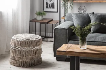 Noida Sittpuff 44 cm - Beige - Möbler - Fåtölj & stolar - Pall & puff - Sittpuff