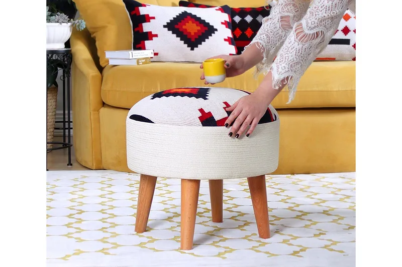 Opelousas Sittpuff 46 cm - Flerfärgad - Möbler - Fåtölj & stolar - Pall & puff - Sittpuff