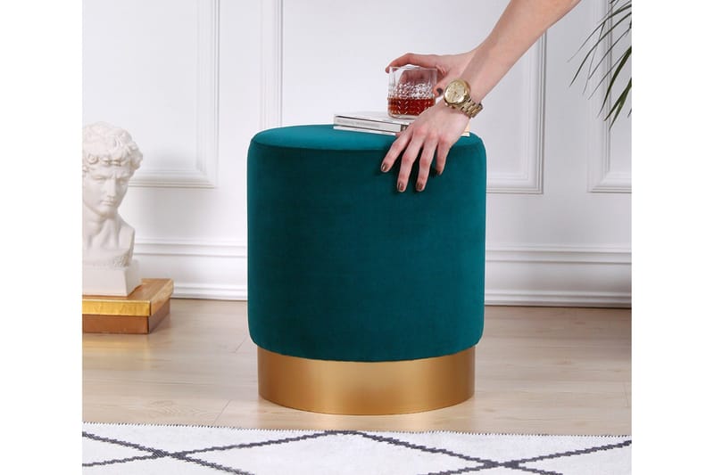 Owensboro Sittpuff 40 cm - Blå - Möbler - Fåtölj & stolar - Pall & puff - Sittpuff