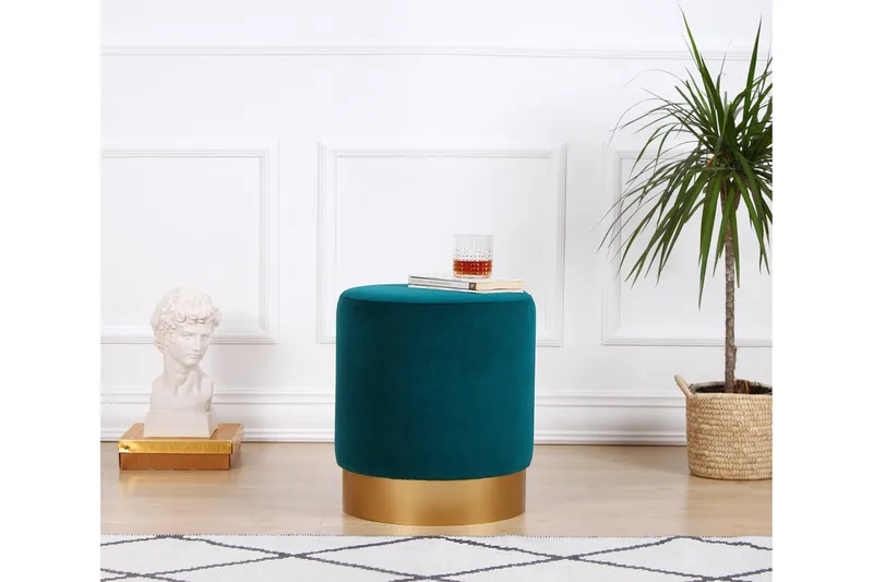 Owensboro Sittpuff 40 cm - Blå - Möbler - Fåtölj & stolar - Pall & puff - Sittpuff