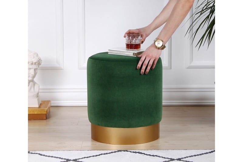 Owensboro Sittpuff 40 cm - Grön - Möbler - Fåtölj & stolar - Pall & puff - Sittpuff