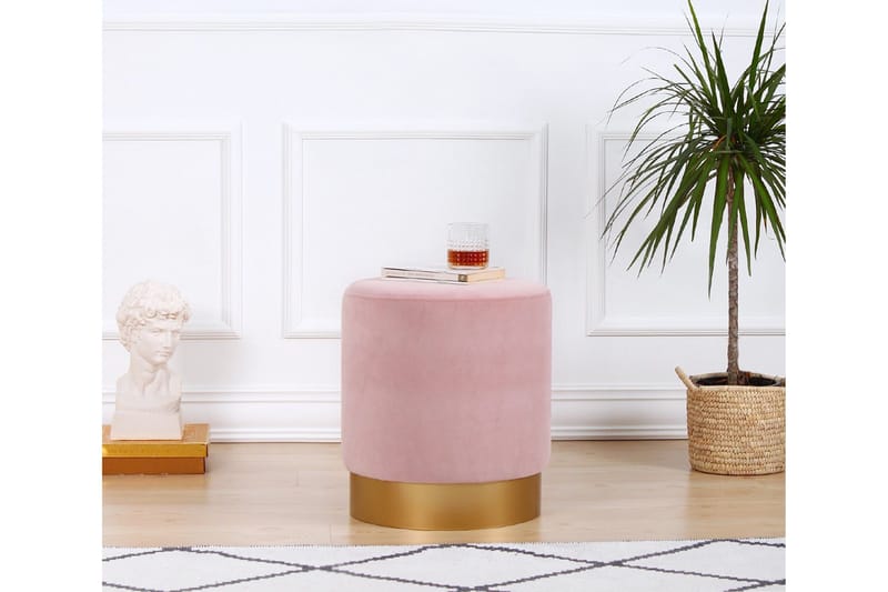 Owensboro Sittpuff 40 cm - Rosa - Möbler - Fåtölj & stolar - Pall & puff - Sittpuff