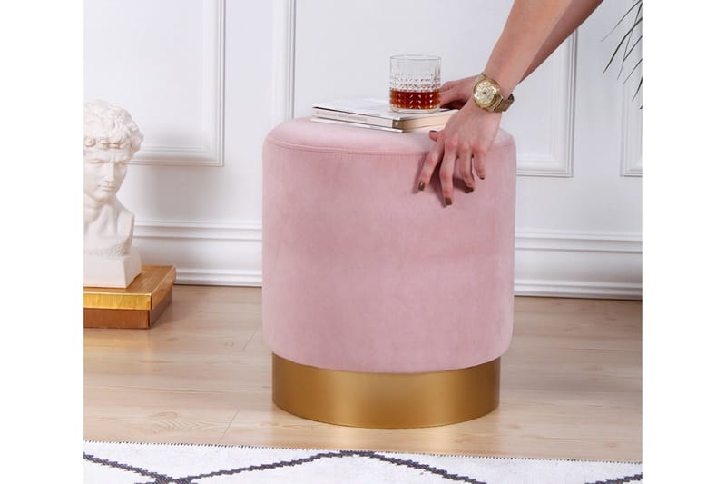 Owensboro Sittpuff 40 cm - Rosa - Möbler - Fåtölj & stolar - Pall & puff - Sittpuff