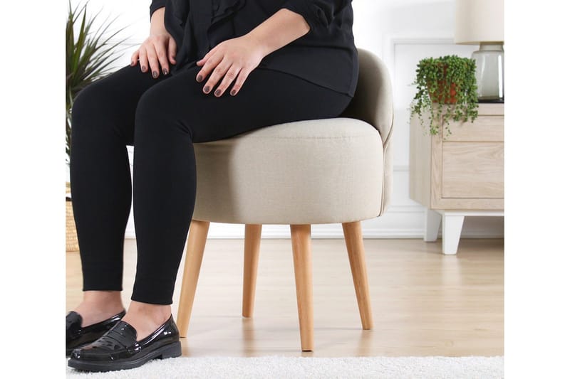 Philippi Sittpuff 42 cm - Beige - Möbler - Fåtölj & stolar - Pall & puff - Sittpuff