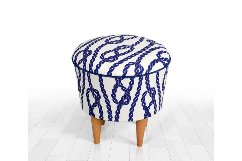 Pradera Sittpuff 42 cm - Blå/Vit - Möbler - Fåtölj & stolar - Pall & puff - Sittpuff