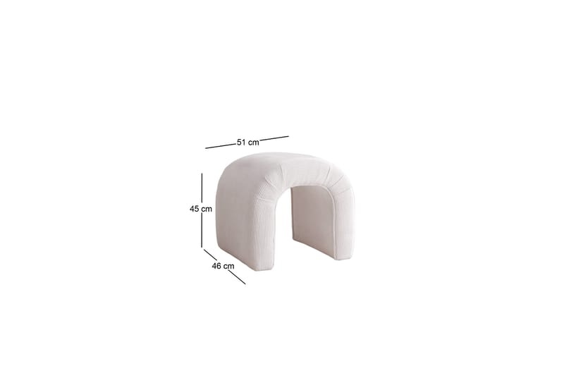 Ramdas Sittpuff 51 cm - Vit - Möbler - Fåtölj & stolar - Pall & puff - Sittpuff