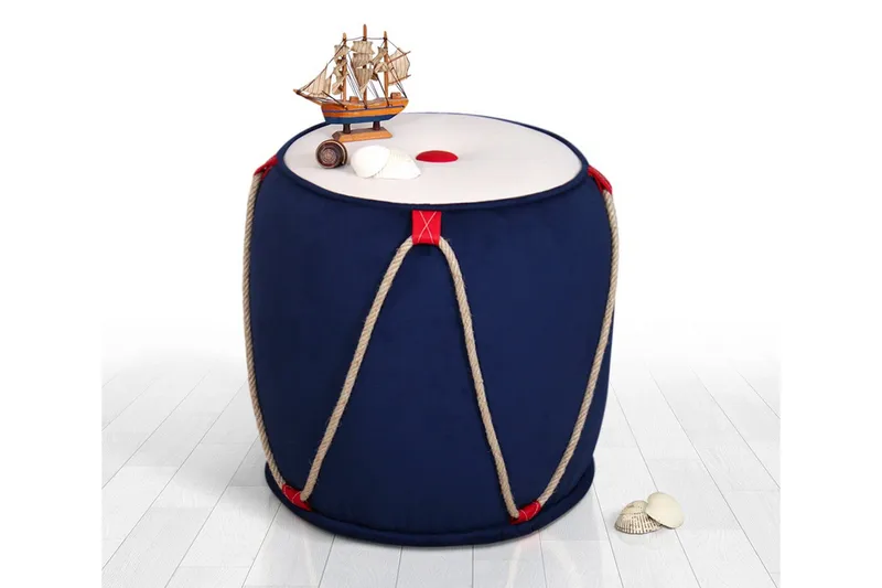 Redlands Sittpuff 42 cm - Blå - Möbler - Fåtölj & stolar - Pall & puff - Sittpuff