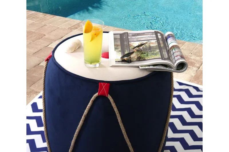 Redlands Sittpuff 42 cm - Blå - Möbler - Fåtölj & stolar - Pall & puff - Sittpuff