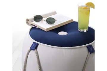 Redlands Sittpuff 42 cm - Vit/Blå - Möbler - Fåtölj & stolar - Pall & puff - Sittpuff