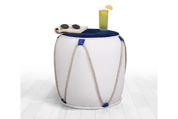 Redlands Sittpuff 42 cm - Vit/Blå - Möbler - Fåtölj & stolar - Pall & puff - Sittpuff