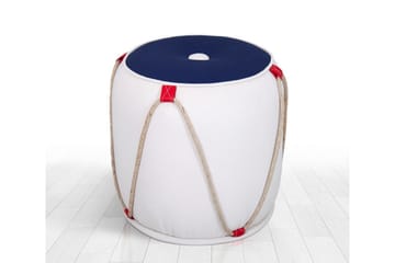 Redlands Sittpuff 42 cm - Vit/Röd - Möbler - Fåtölj & stolar - Pall & puff - Sittpuff