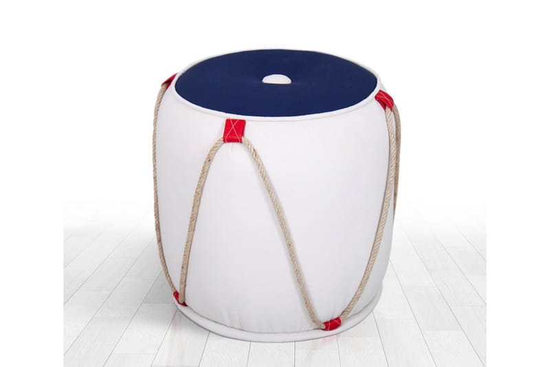 Redlands Sittpuff 42 cm - Vit/Röd - Möbler - Fåtölj & stolar - Pall & puff - Sittpuff