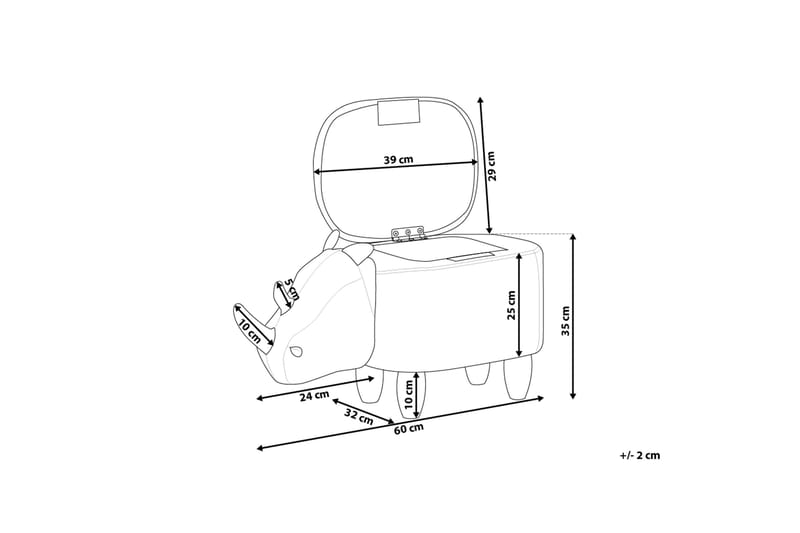 Rhino Sittpuff 60 cm - Grå - Möbler - Fåtölj & stolar - Pall & puff - Sittpuff