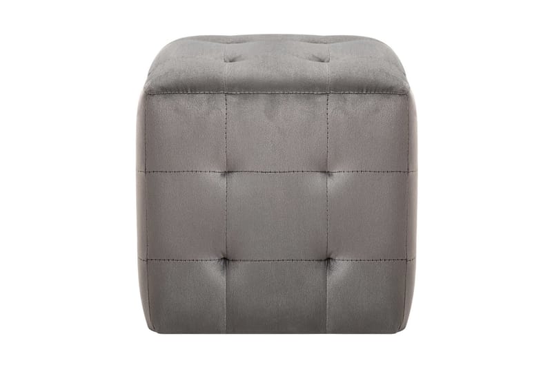 Sängbord 2 st grå 30x30x30 cm sammetstyg - Grå - Sängbord & nattduksbord