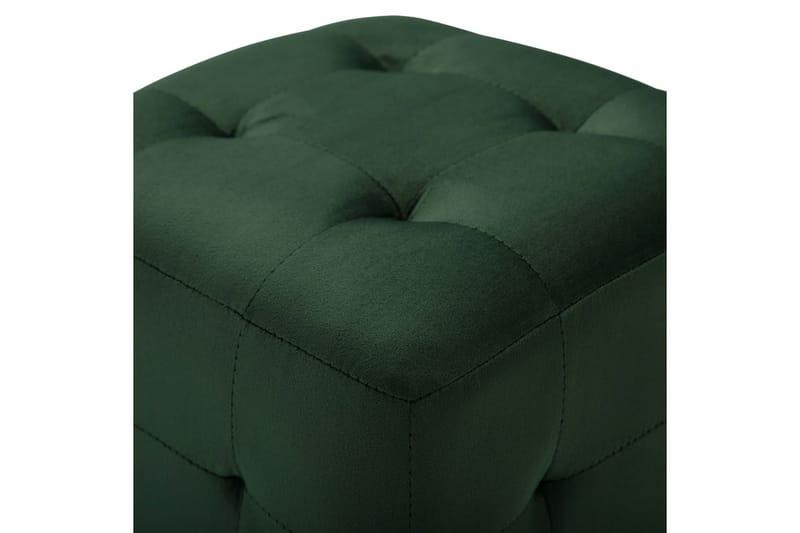 Sängbord 2 st grön 30x30x30 cm sammetstyg - Grön - Sittpuff