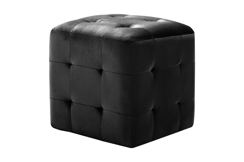 Sängbord 2 st svart 30x30x30 cm sammetstyg - Svart - Sängbord & nattduksbord