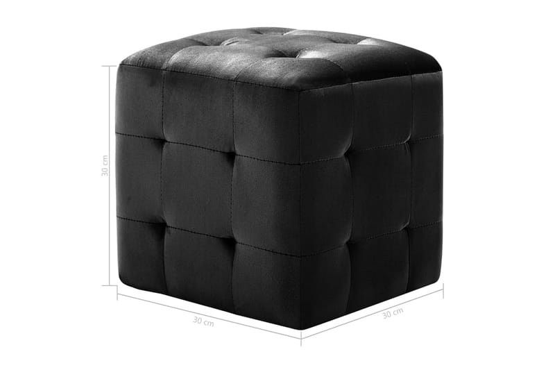 Sängbord 2 st svart 30x30x30 cm sammetstyg - Svart - Sängbord & nattduksbord