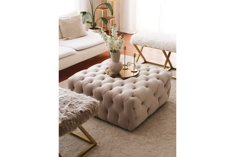 Seban Sittpuff 80 cm - Cream - Möbler - Fåtölj & stolar - Pall & puff - Sittpuff
